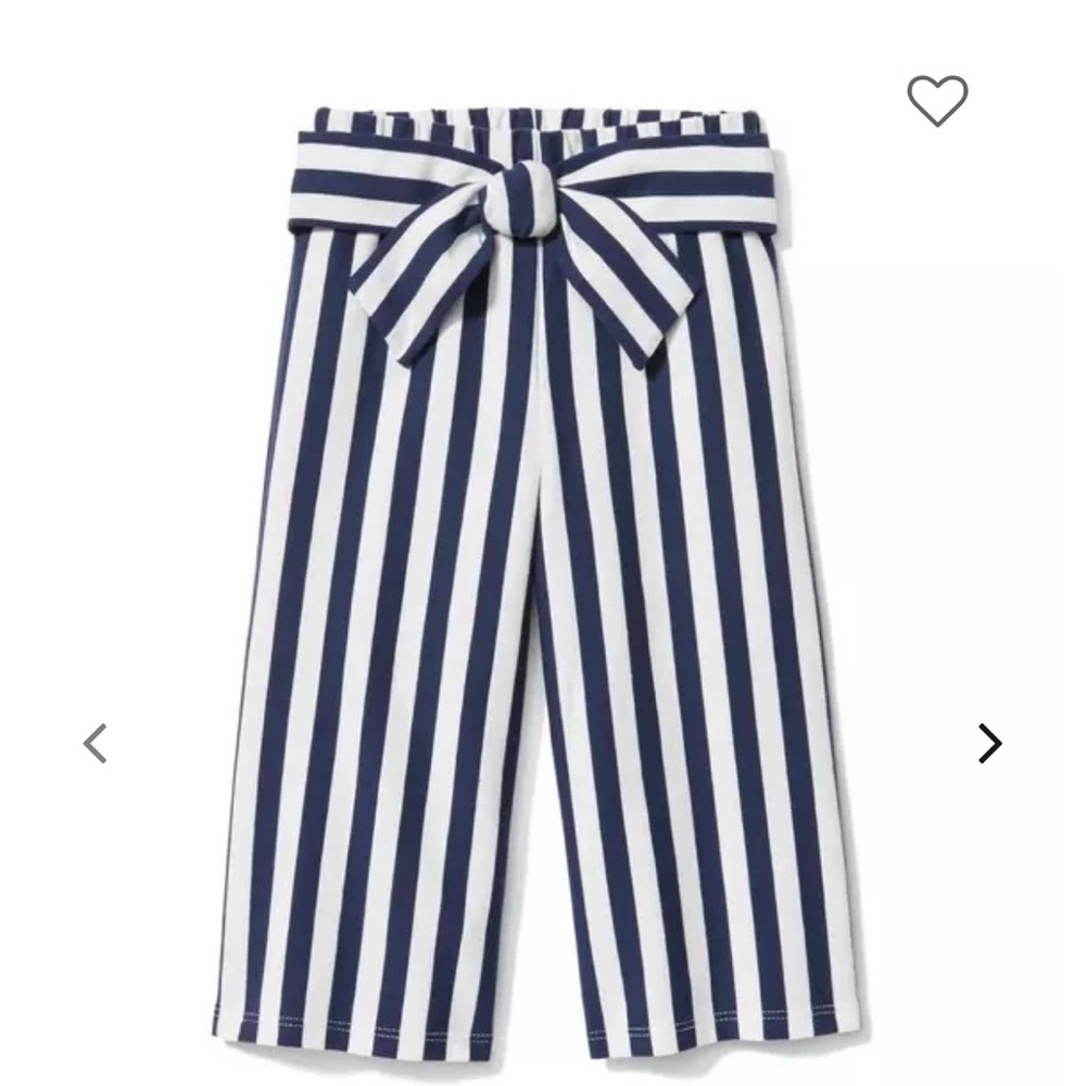Janie and Jack Navy and White Striped Wide Leg Pants